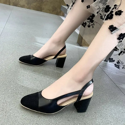 Fashion Square Mid Heel Shoes