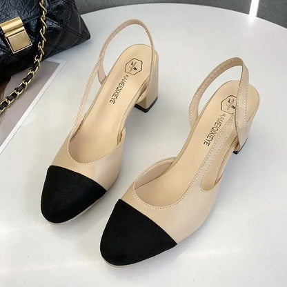 Fashion Square Mid Heel Shoes